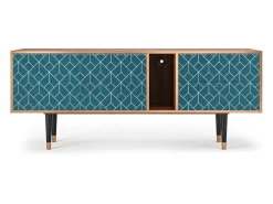 Online Mueble de TV - 170х69х48 cm - T1 - Turquoise Geometry, Nogueira Castanho