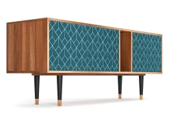 Online Mueble de TV - 170х69х48 cm - T1 - Turquoise Geometry, Nogueira Castanho