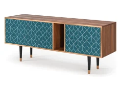 Online Mueble de TV - 170х69х48 cm - T1 - Turquoise Geometry, Nogueira Castanho