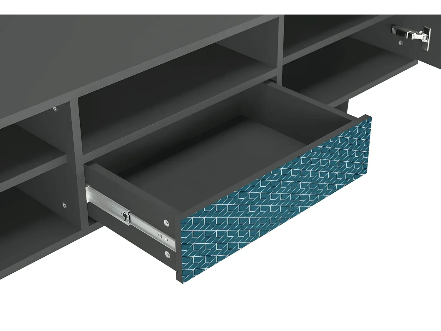 Mueble de TV - 170х59х41 cm - T6 - Turquoise Geometry, Antracite^ Móvel De Tv