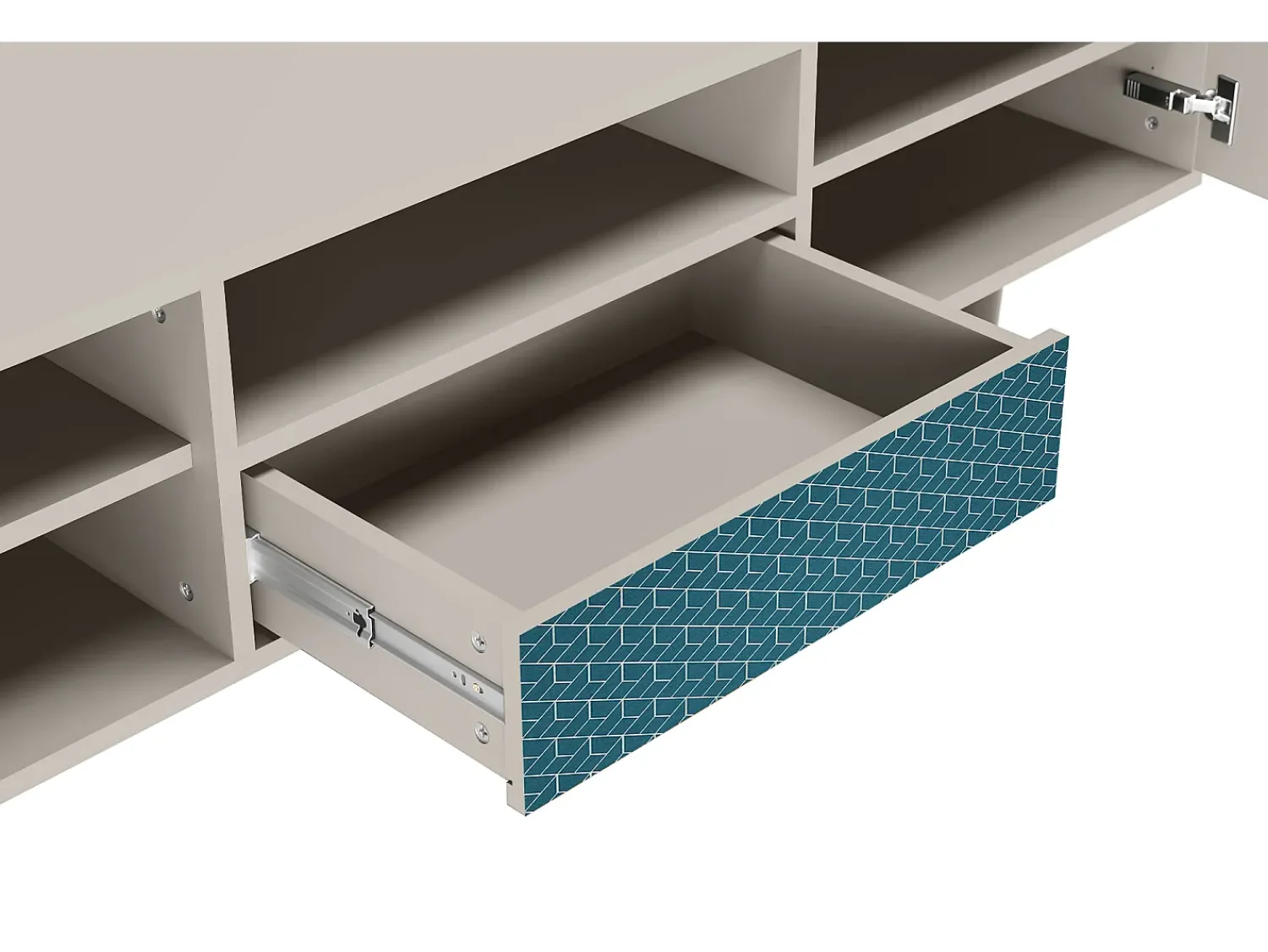 Móvel De Tv| Mueble de TV - 170х59х41 cm - T6 - Turquoise Geometry, Areia Bege