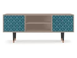 Móvel De Tv| Mueble de TV - 170х69х48 cm - T2 - Turquoise Geometry, Latte Bege