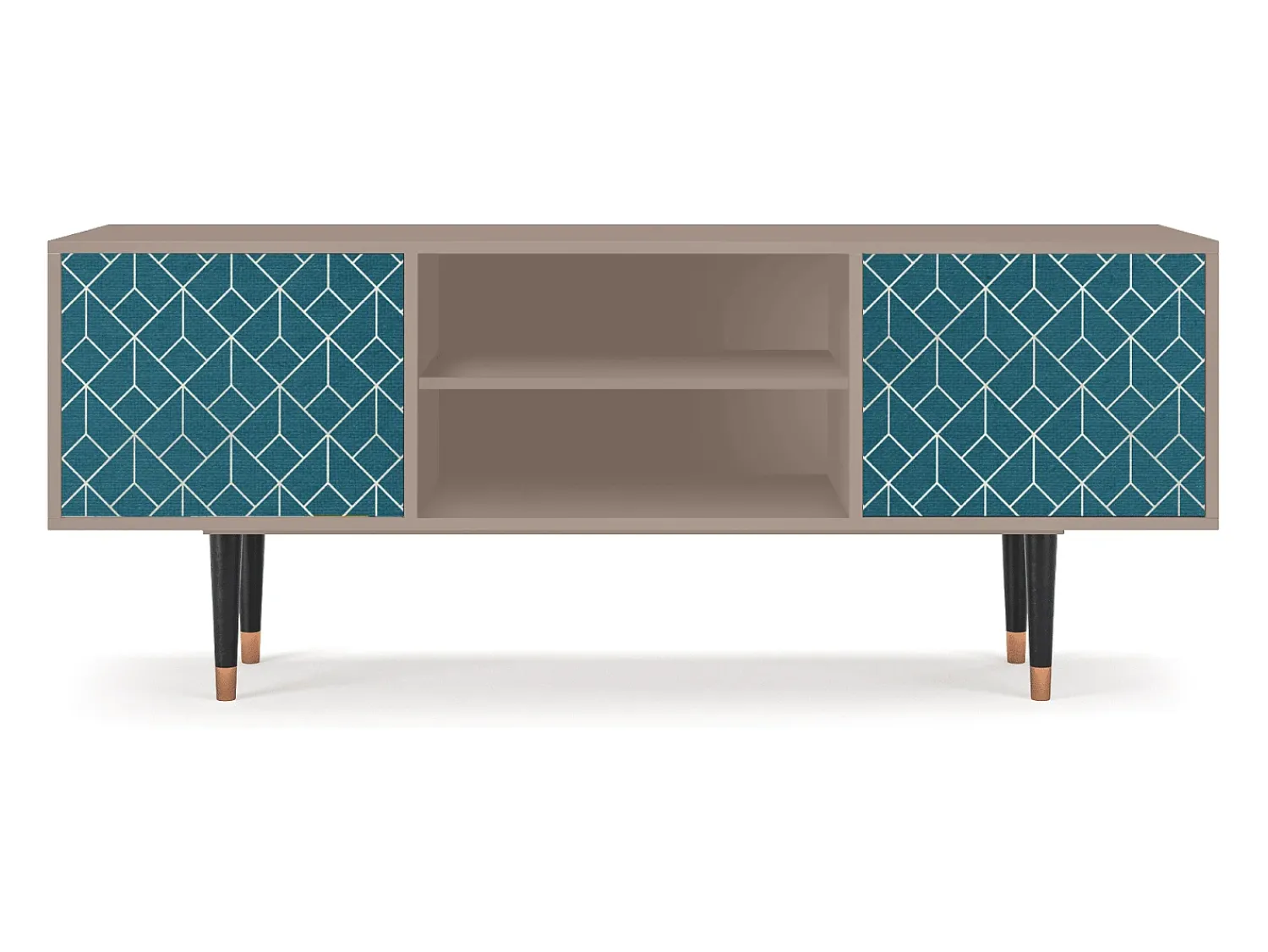 Móvel De Tv| Mueble de TV - 170х69х48 cm - T2 - Turquoise Geometry, Latte Bege
