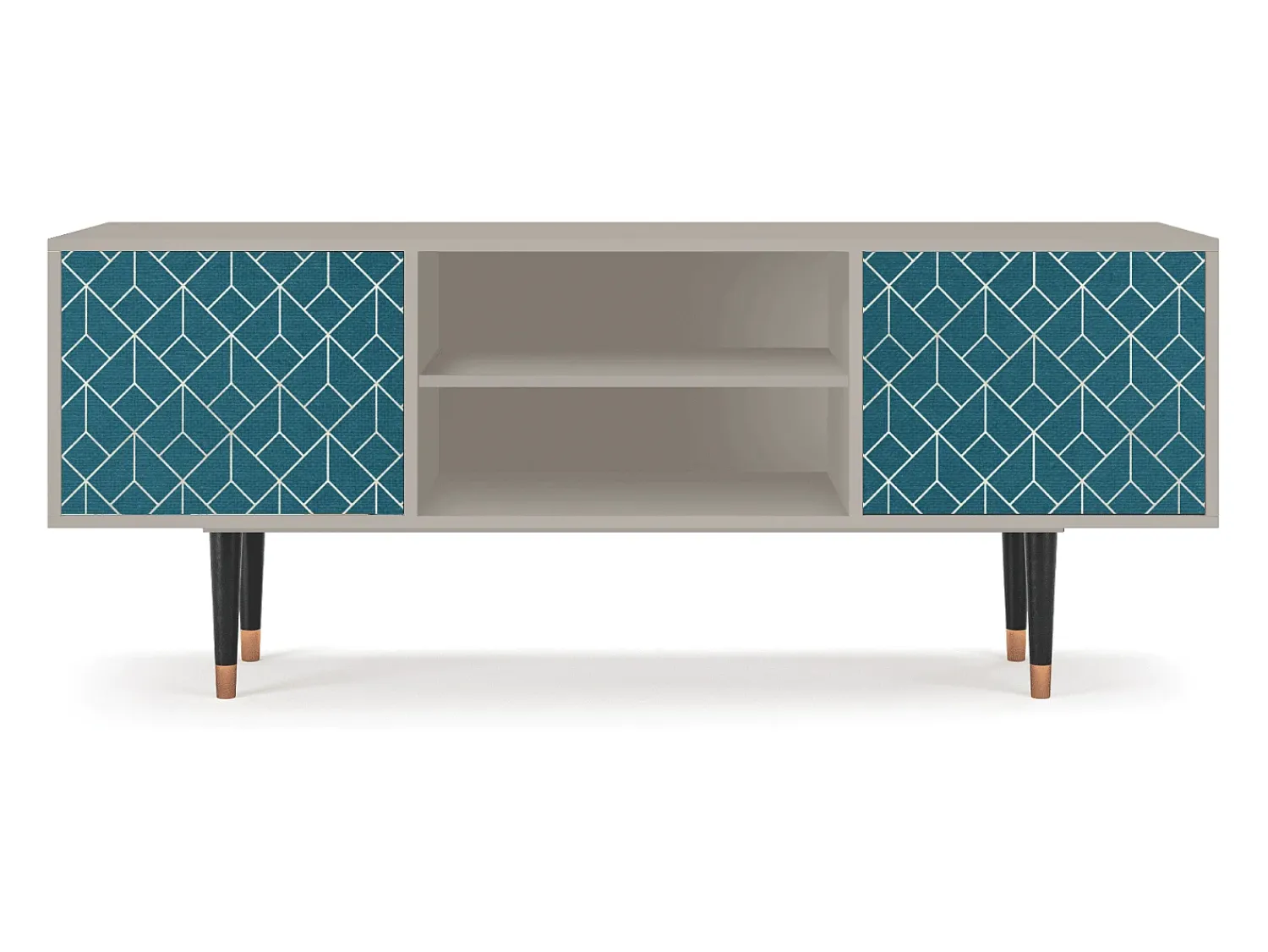 Online Mueble de TV - 170х69х48 cm - T2 - Turquoise Geometry, Areia Bege