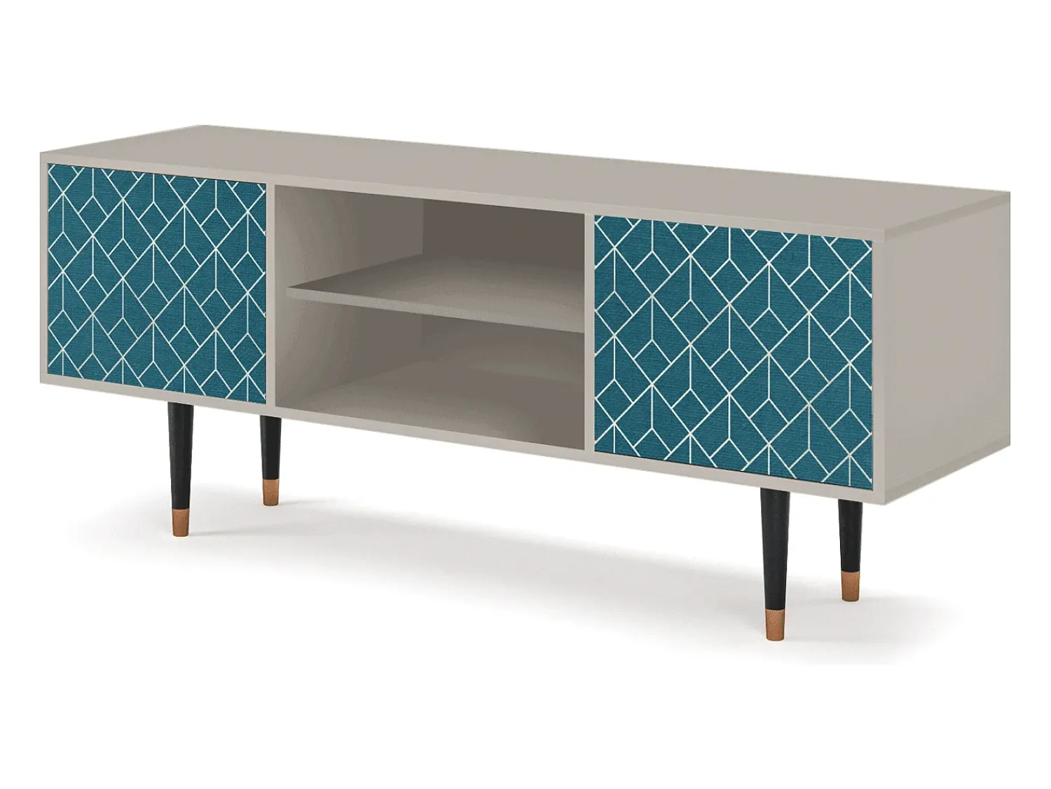 Online Mueble de TV - 170х69х48 cm - T2 - Turquoise Geometry, Areia Bege