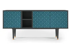 Móvel De Tv* Mueble de TV - 150х69х41 cm - T5 - Turquoise Geometry, Antracite Cinza antracite