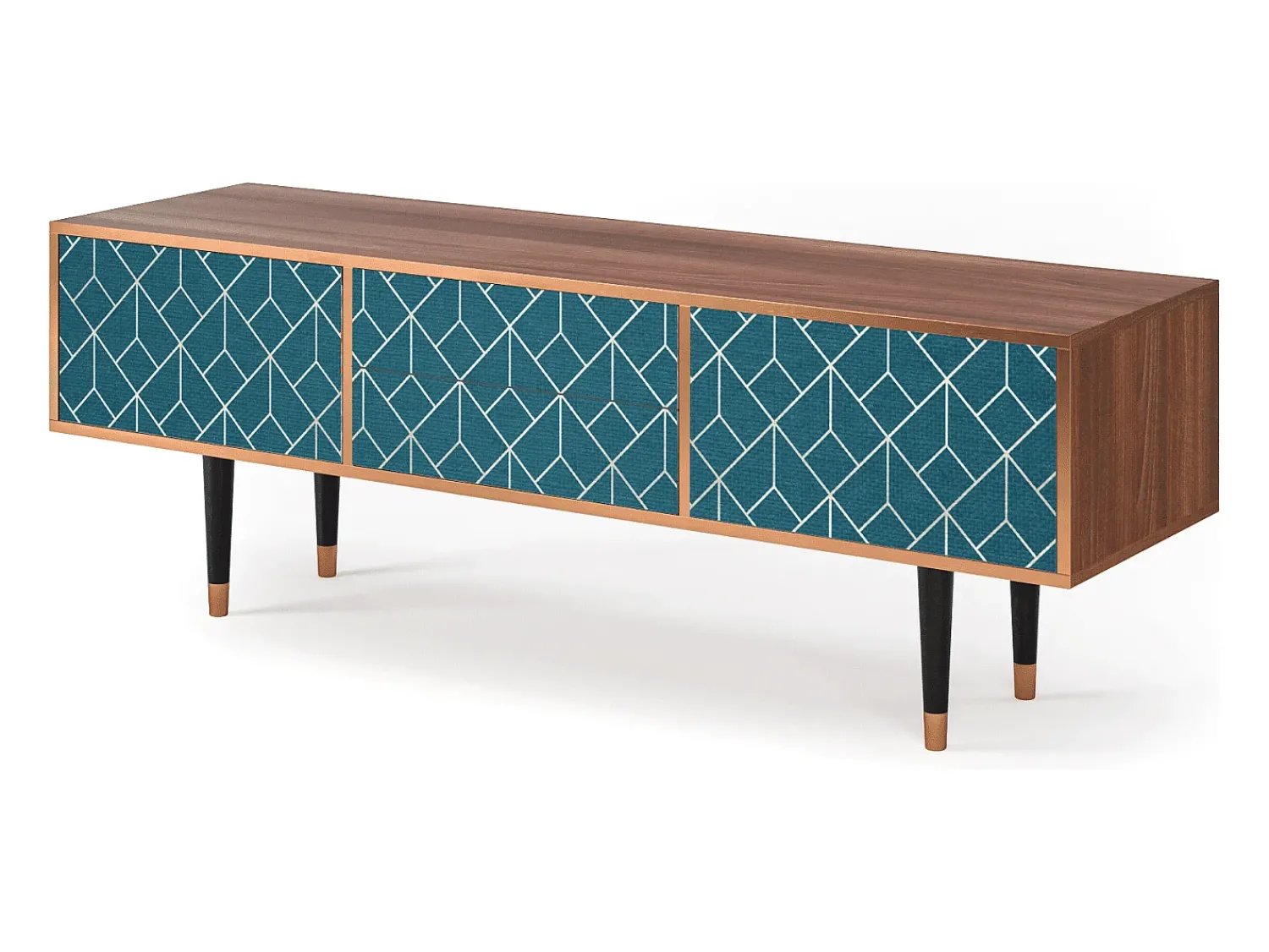 Mueble de TV - 170х59х48 cm - T4 - Turquoise Geometry, Nogueira^ Móvel De Tv