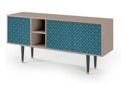 Móvel De Tv| Mueble de TV - 150х69х41 cm - T5 - Turquoise Geometry, Latte Bege