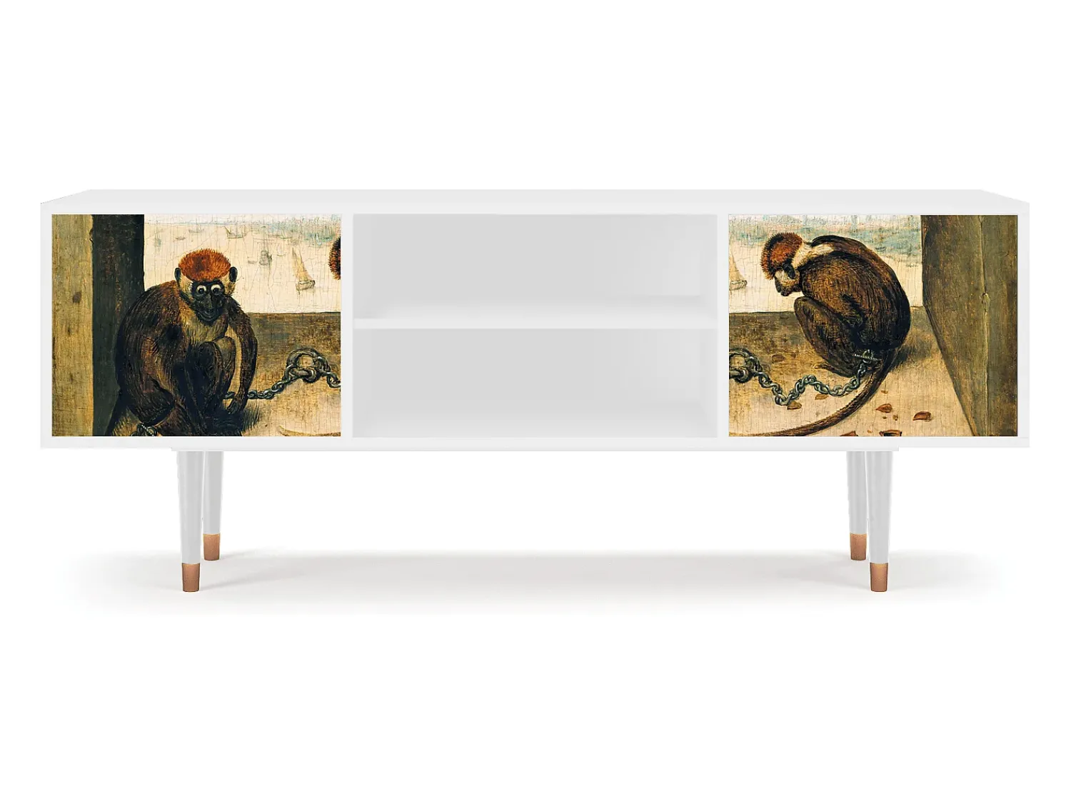 Mueble de TV - 170х69х48 cm - T2 - Two Monkeys, Branco Bege