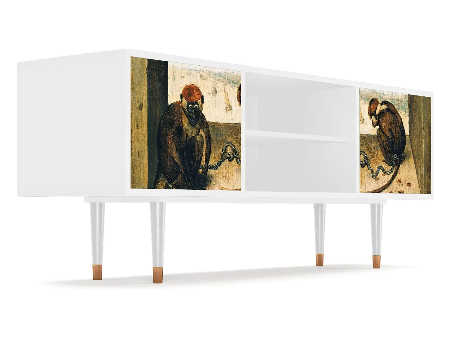 Mueble de TV - 170х69х48 cm - T2 - Two Monkeys, Branco Bege