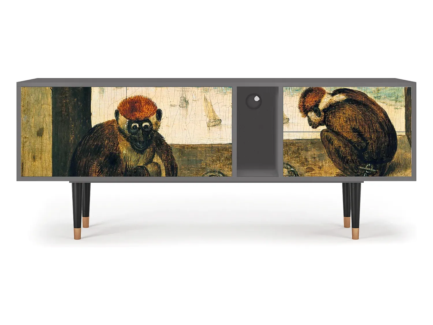 Best Mueble de TV - 170х69х48 cm - T1 - Two Monkeys, Cinza Cinzento