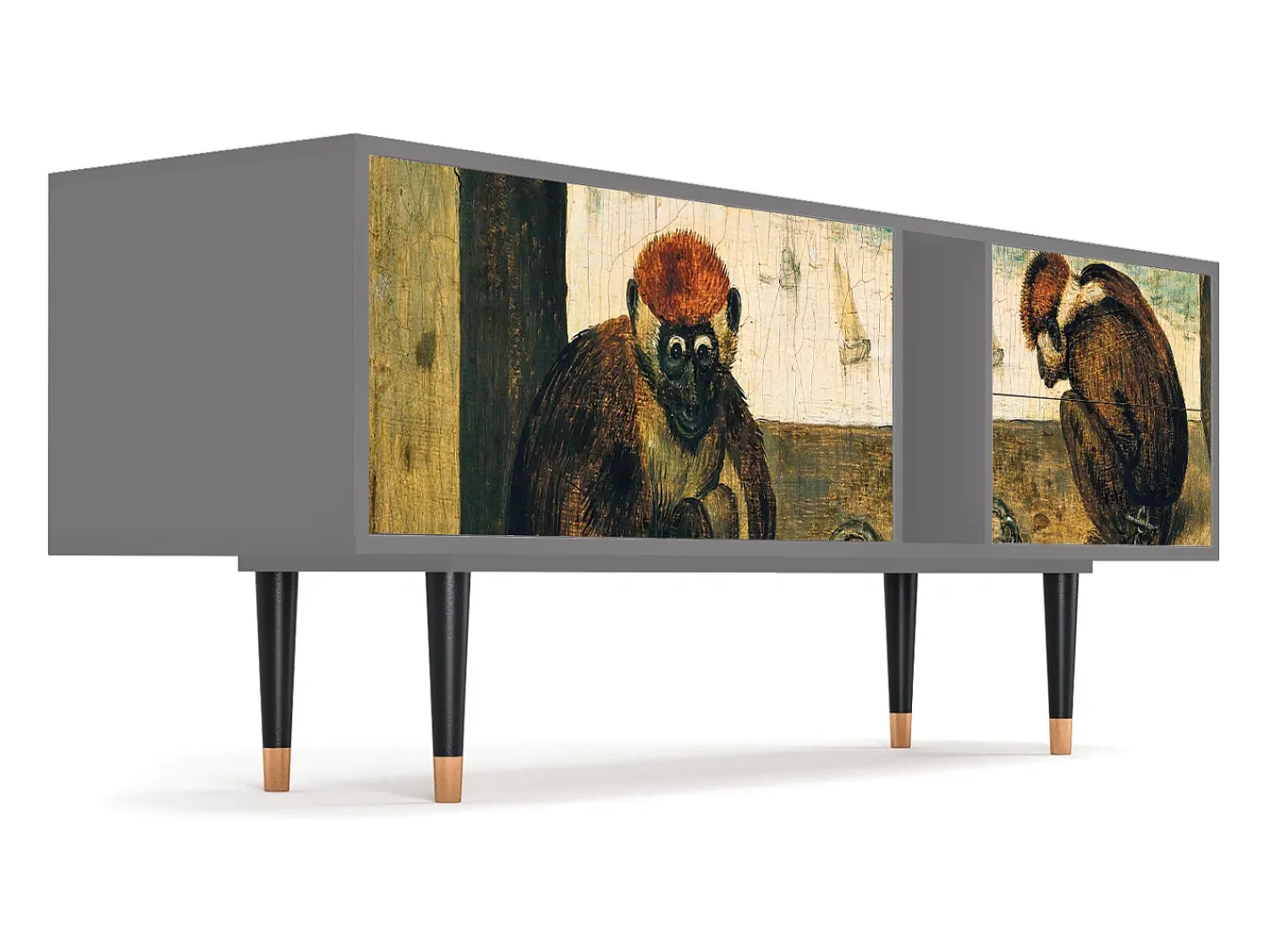 Best Mueble de TV - 170х69х48 cm - T1 - Two Monkeys, Cinza Cinzento