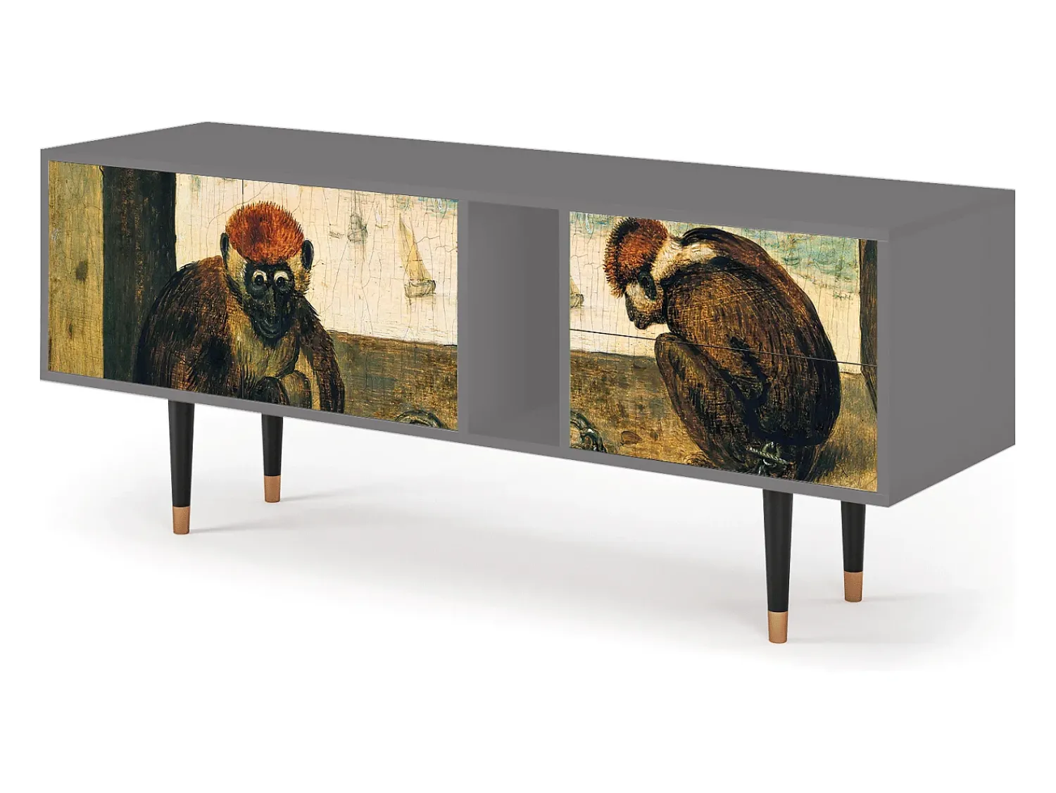 Best Mueble de TV - 170х69х48 cm - T1 - Two Monkeys, Cinza Cinzento