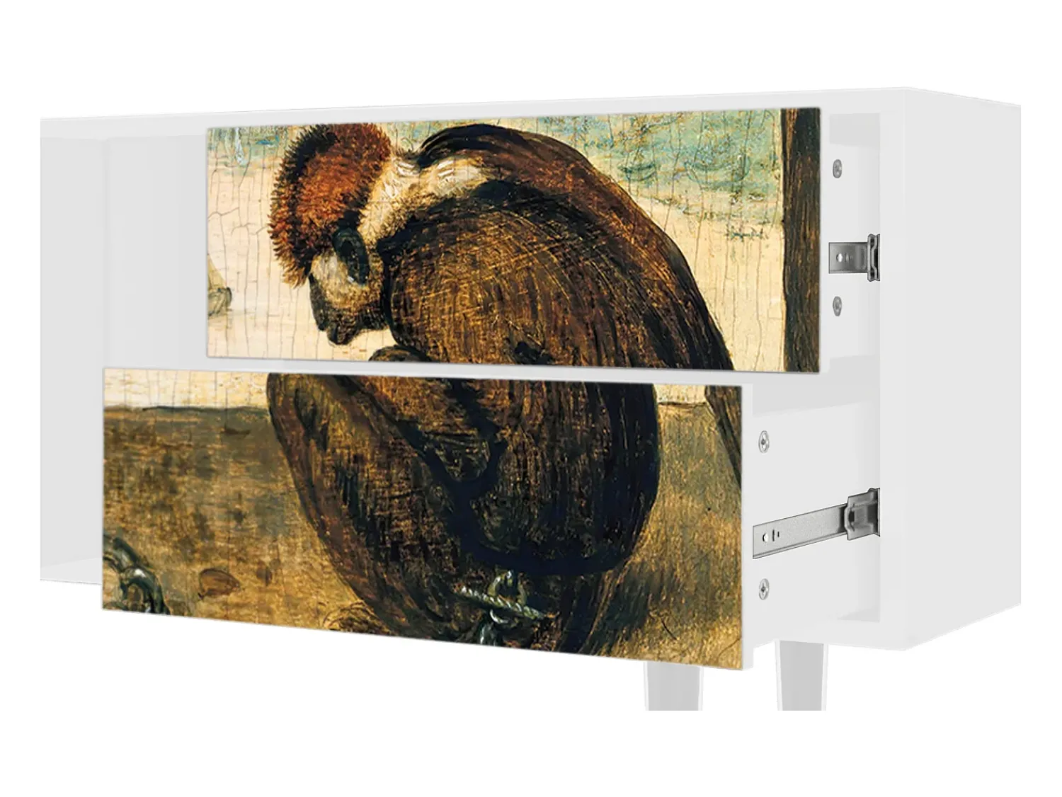 Móvel De Tv| Mueble de TV - 170х69х48 cm - T1 - Two Monkeys, Branco Bege