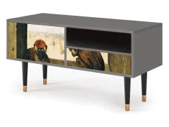 Móvel De Tv* Mueble de TV - 115х59х48 cm - T3 - Two Monkeys, Cinza Cinzento