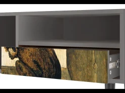 Móvel De Tv* Mueble de TV - 115х59х48 cm - T3 - Two Monkeys, Cinza Cinzento