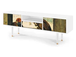 Móvel De Tv| Mueble de TV - 170х59х41 cm - T6 - Two Monkeys, Branco Bege