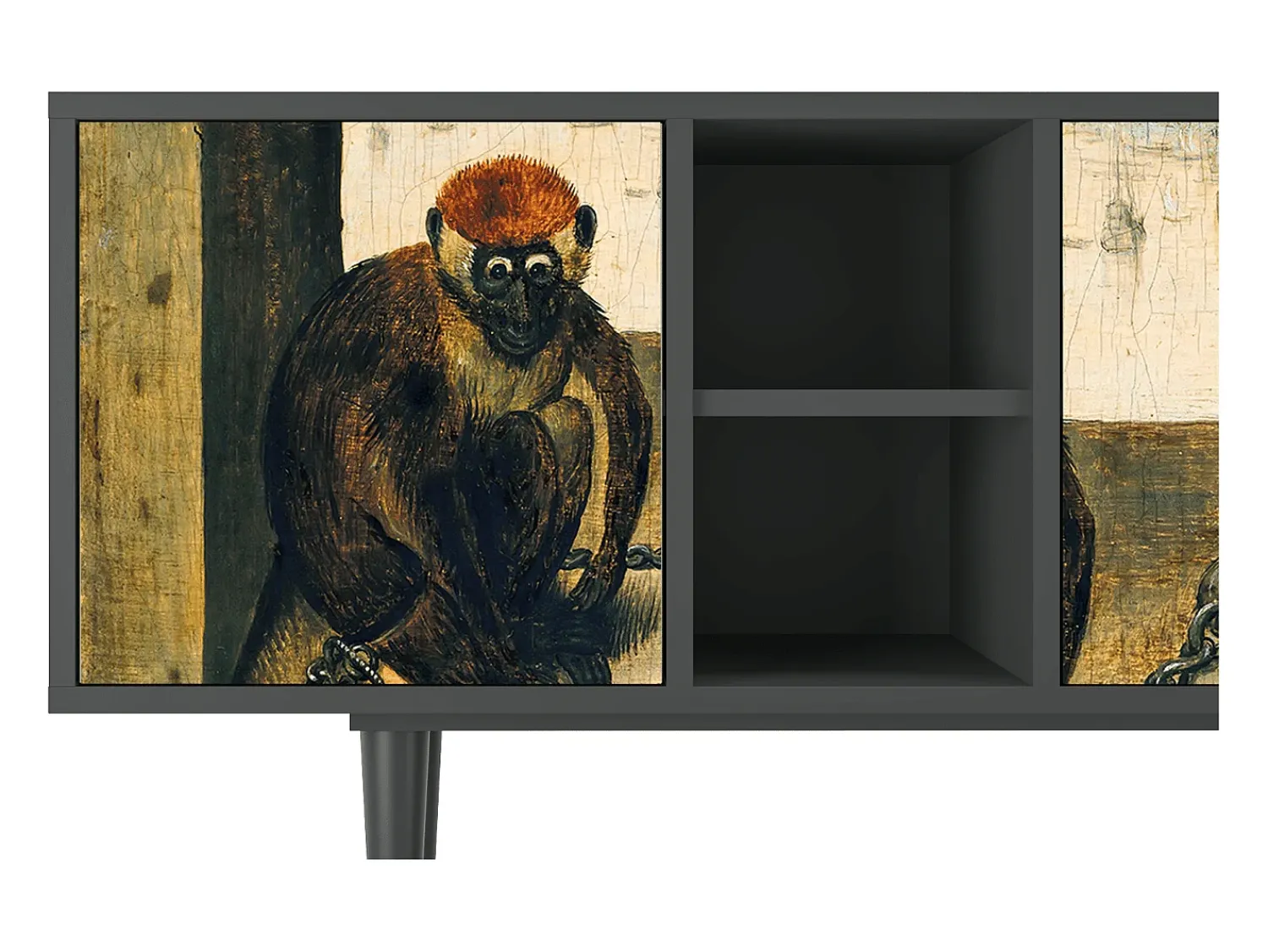 Móvel De Tv* Mueble de TV - 150х69х41 cm - T5 - Two Monkeys, Antracite Cinza antracite
