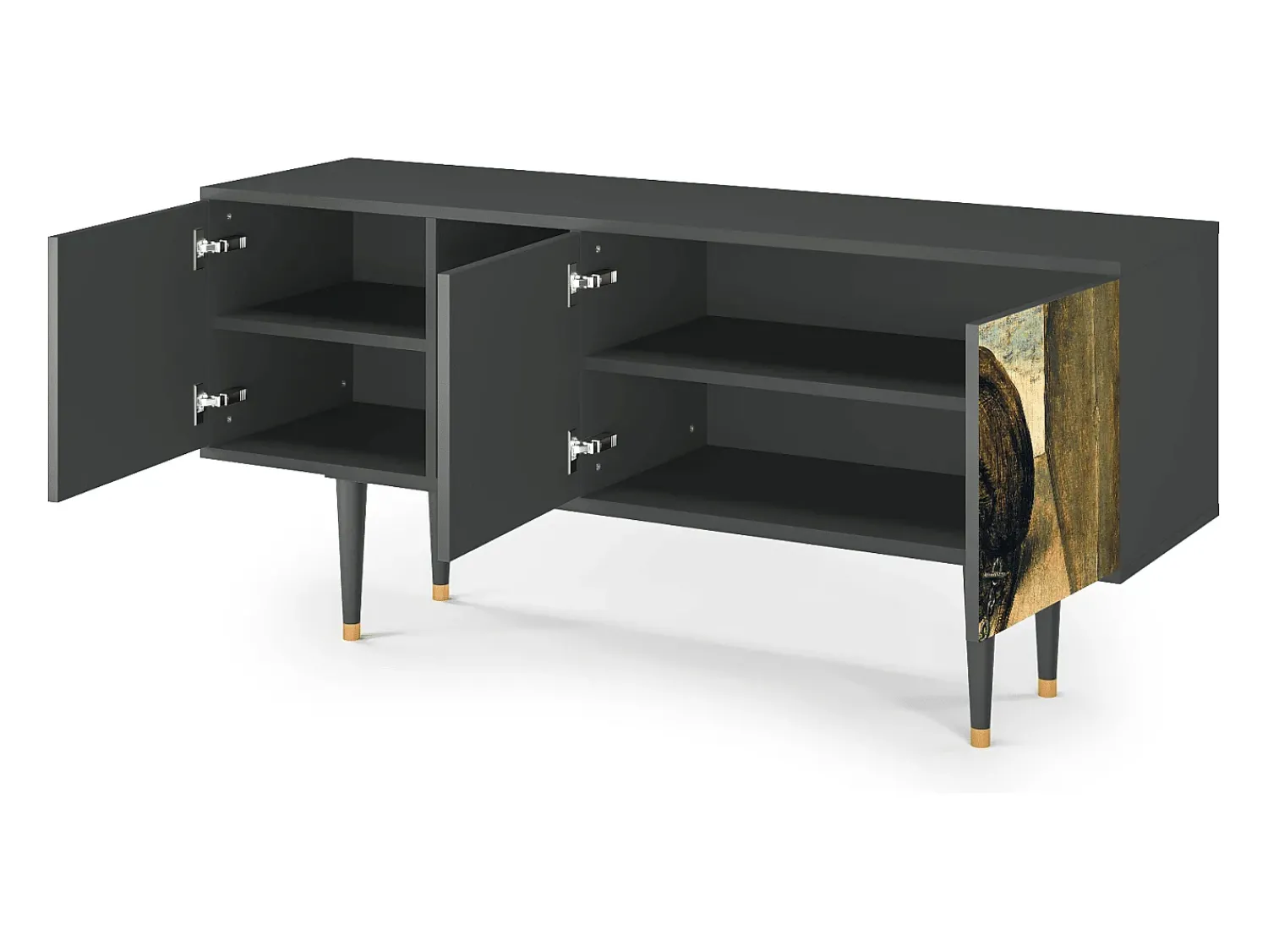 Móvel De Tv* Mueble de TV - 150х69х41 cm - T5 - Two Monkeys, Antracite Cinza antracite