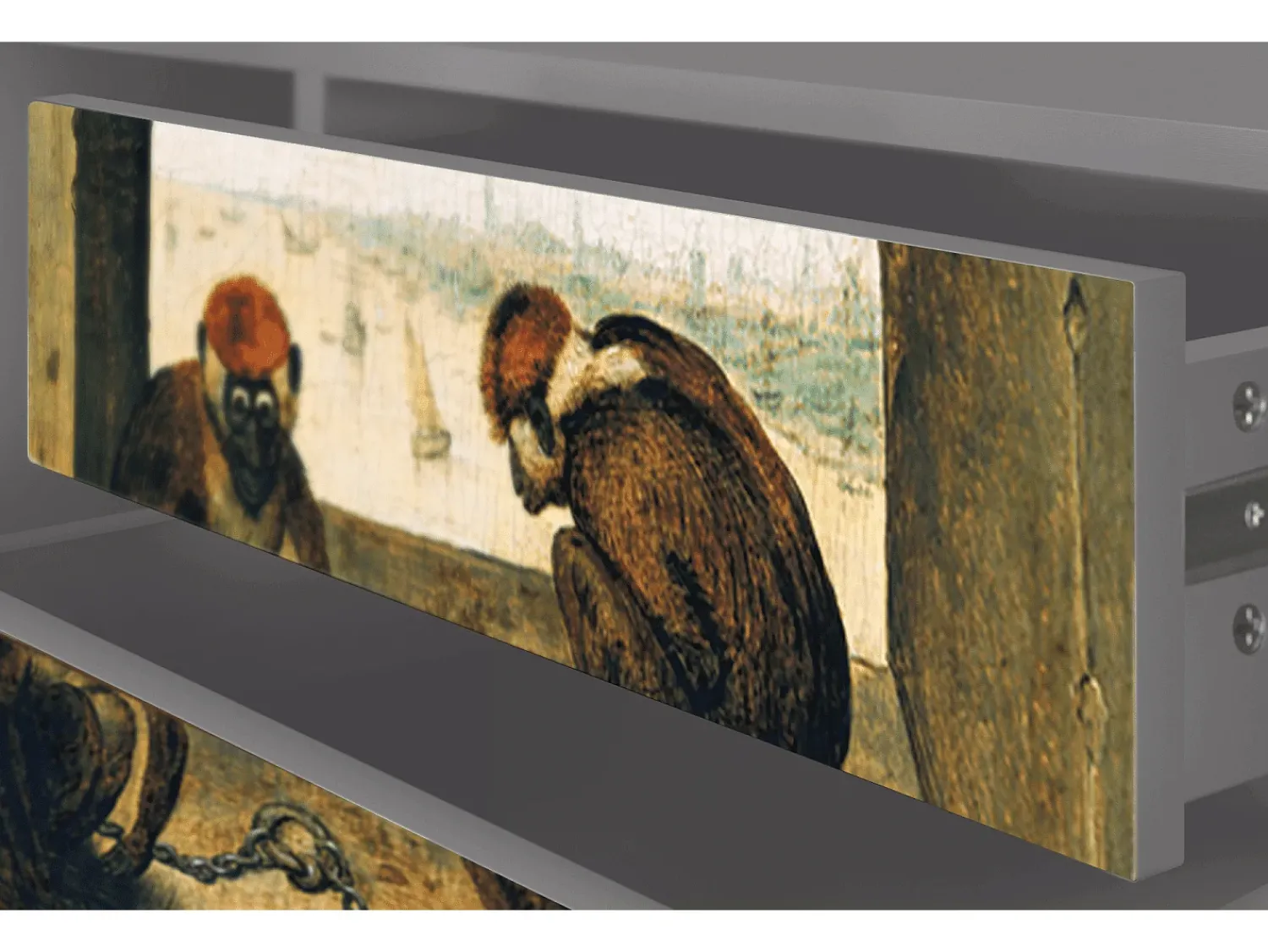Móvel De Tv* Mueble de TV - 170х59х48 cm - T4 - Two Monkeys, Cinza Cinzento