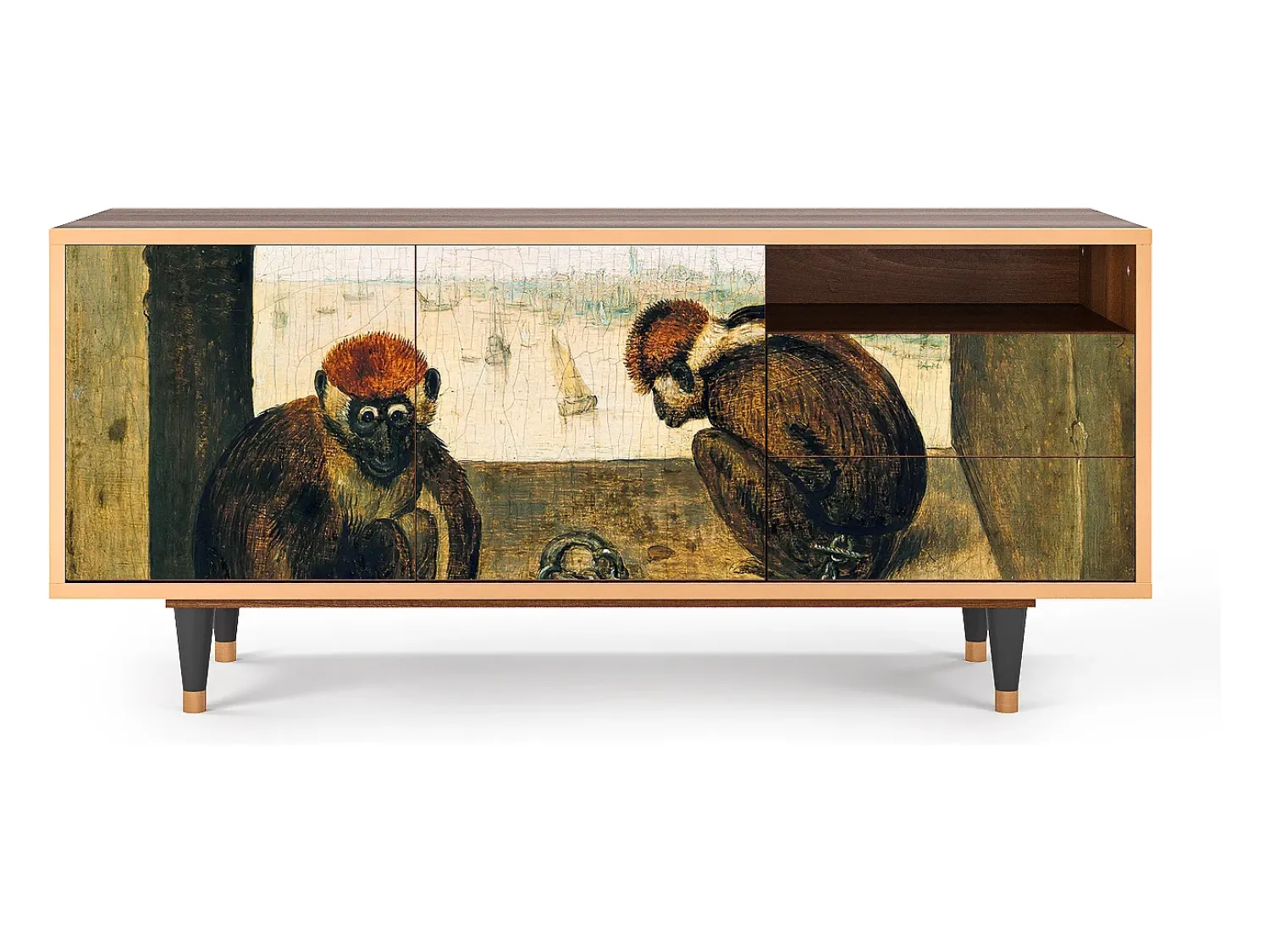 Mueble de TV - 125х56х41 cm - T7 - Two Monkeys, Nogueira^ Móvel De Tv