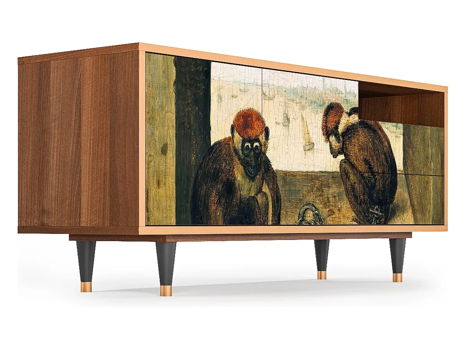 Mueble de TV - 125х56х41 cm - T7 - Two Monkeys, Nogueira^ Móvel De Tv