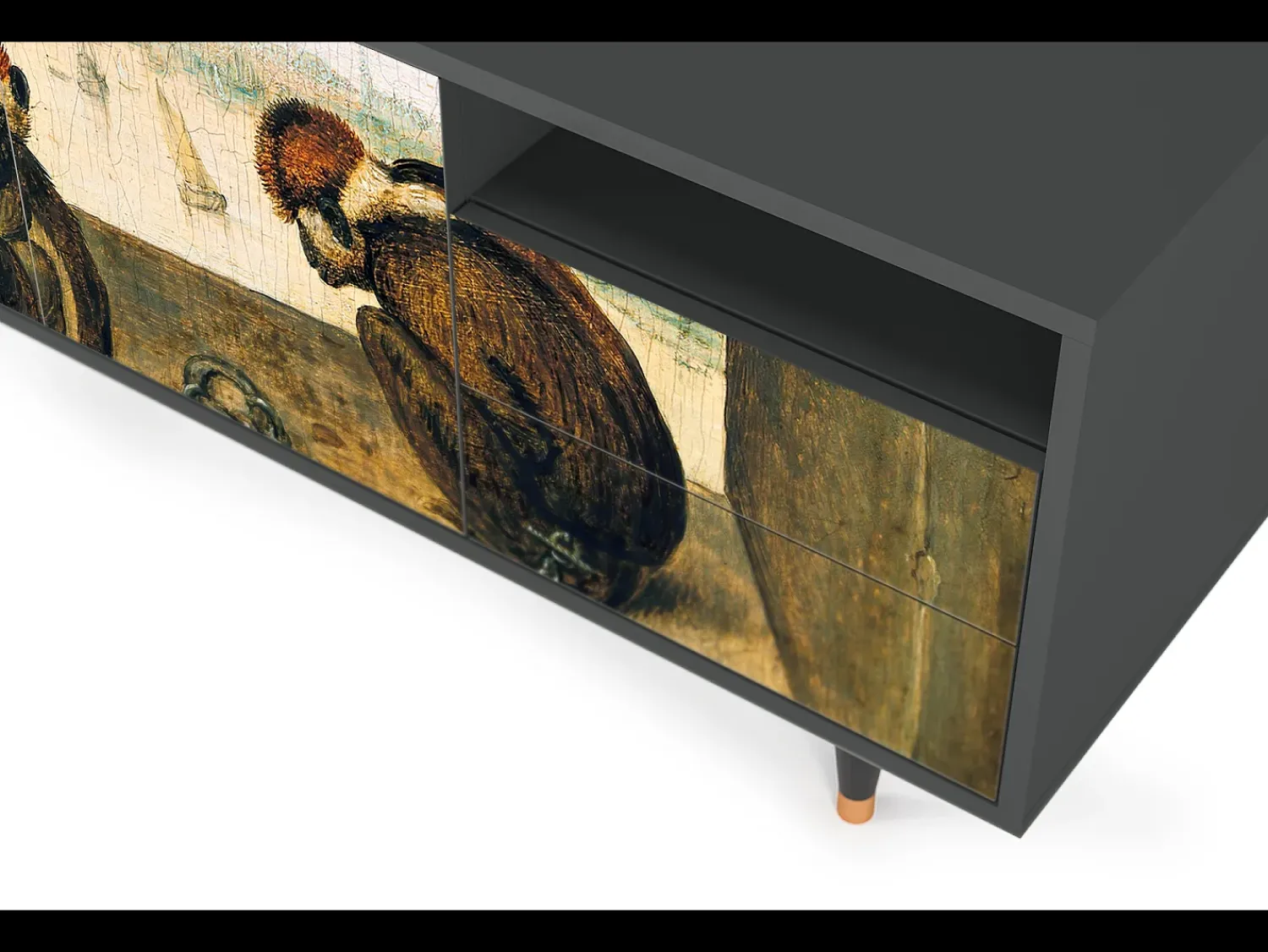 Móvel De Tv| Mueble de TV - 125х56х41 cm - T7 - Two Monkeys, Antracite Cinza antracite