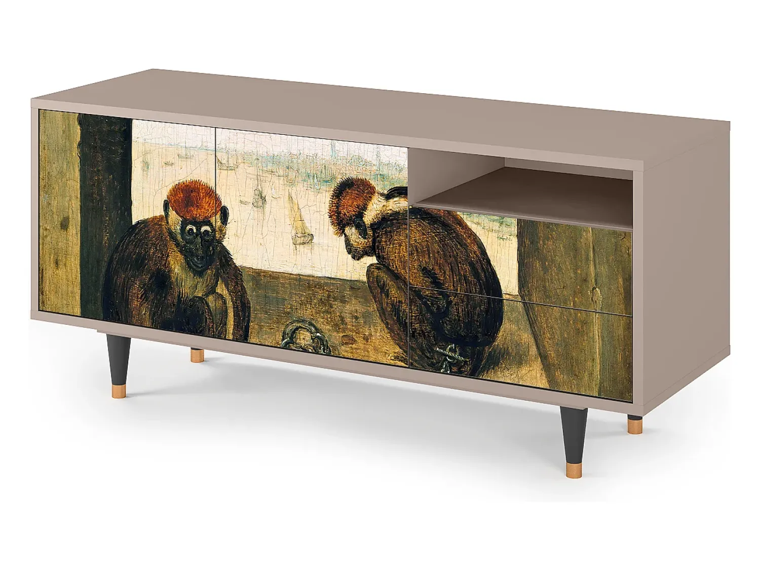 Móvel De Tv* Mueble de TV - 125х56х41 cm - T7 - Two Monkeys, Latte Bege