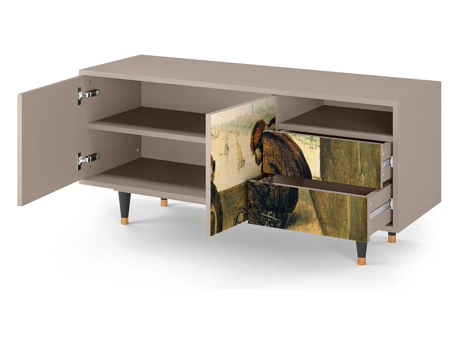 Móvel De Tv* Mueble de TV - 125х56х41 cm - T7 - Two Monkeys, Latte Bege