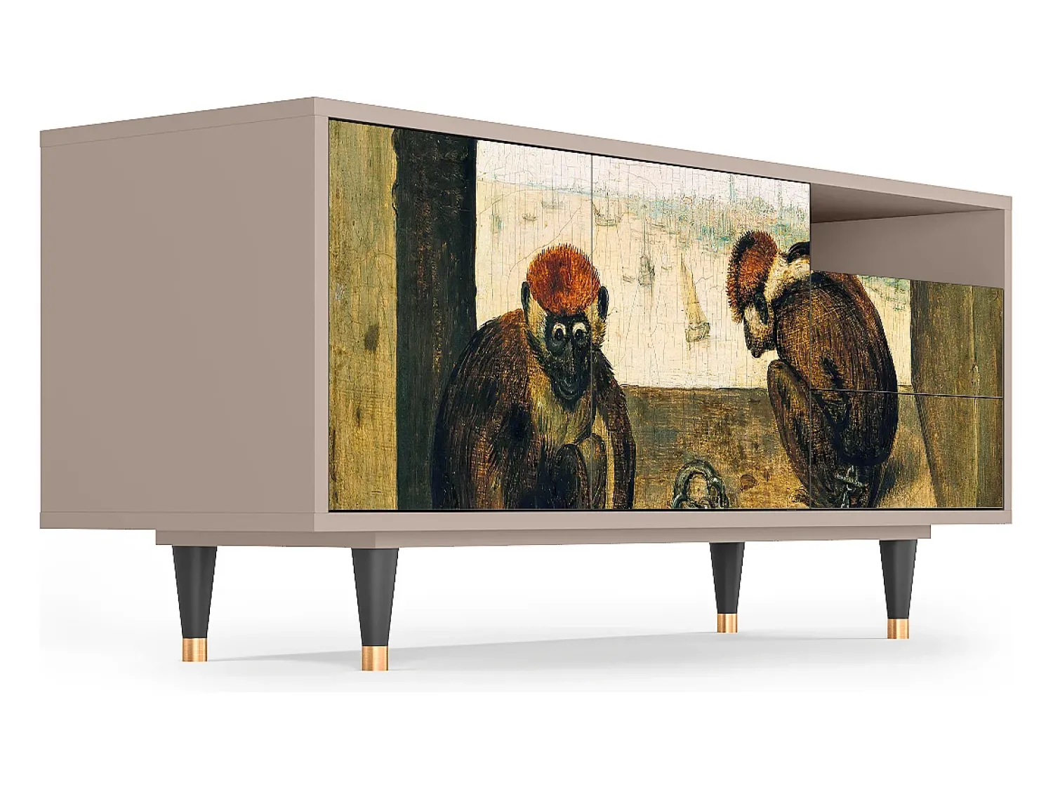 Móvel De Tv* Mueble de TV - 125х56х41 cm - T7 - Two Monkeys, Latte Bege