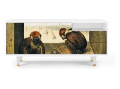 Clearance Mueble de TV - 125х56х41 cm - T7 - Two Monkeys, Branco Bege