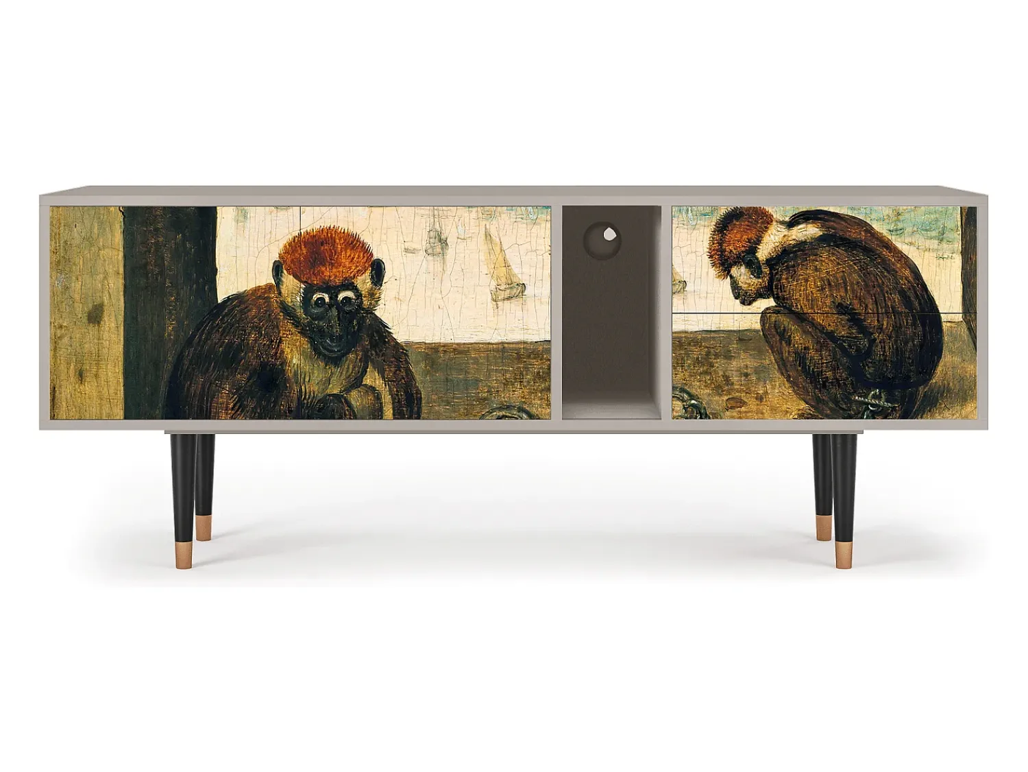 Móvel De Tv* Mueble de TV - 170х69х48 cm - T1 - Two Monkeys, Areia Bege