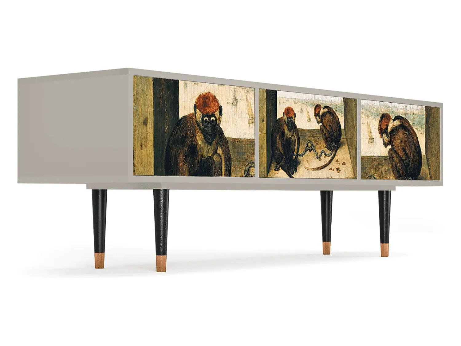 New Mueble de TV - 170х59х48 cm - T4 - Two Monkeys, Areia Bege
