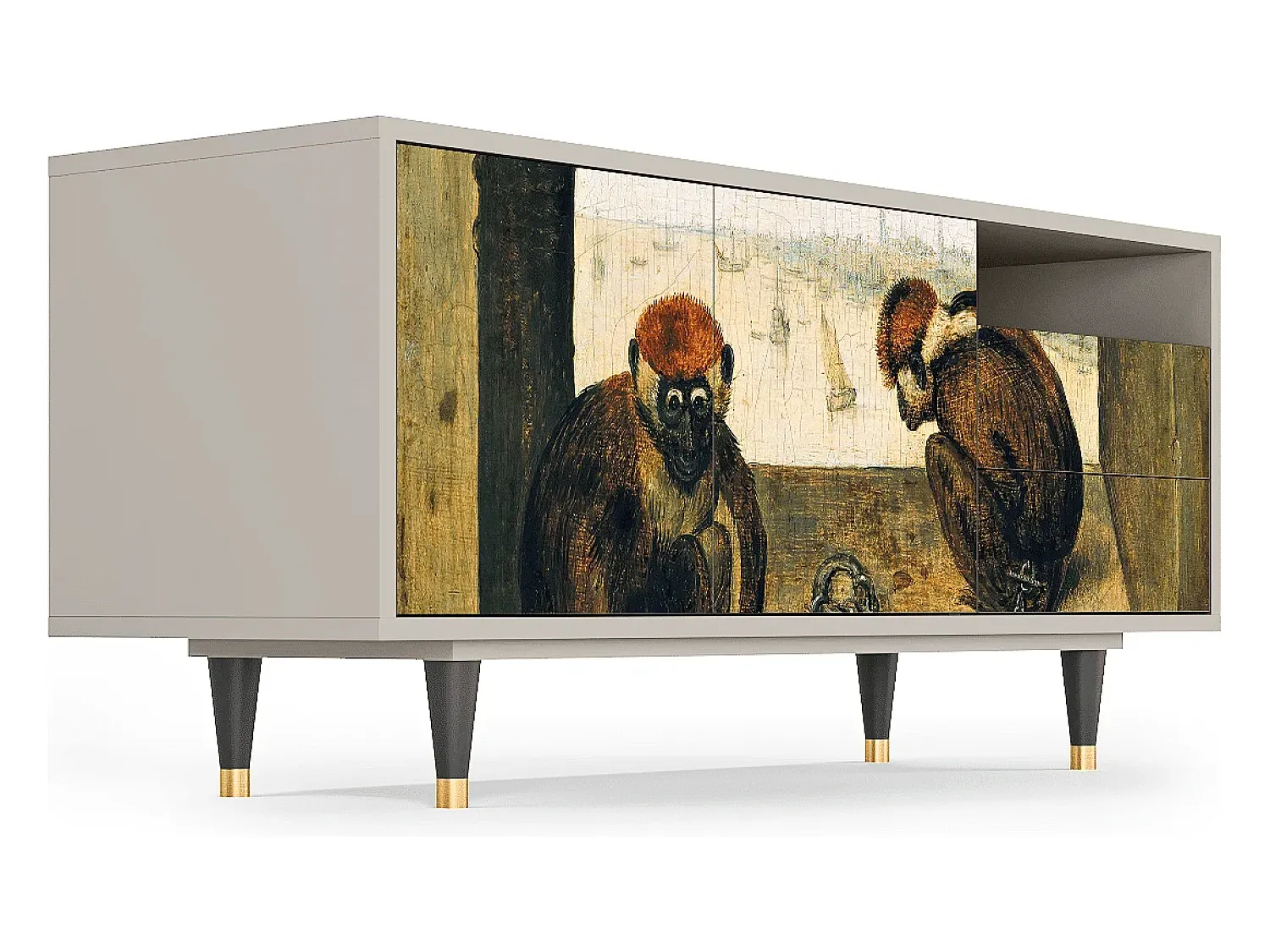 Móvel De Tv| Mueble de TV - 125х56х41 cm - T7 - Two Monkeys, Areia Bege