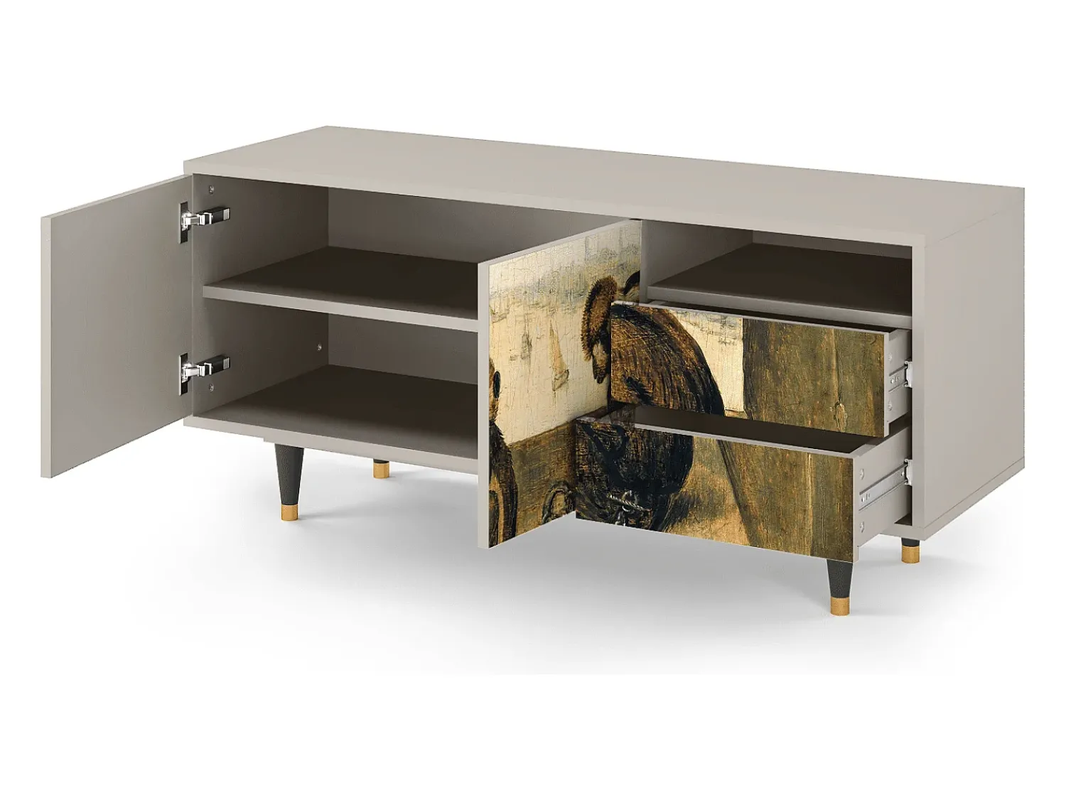 Móvel De Tv| Mueble de TV - 125х56х41 cm - T7 - Two Monkeys, Areia Bege