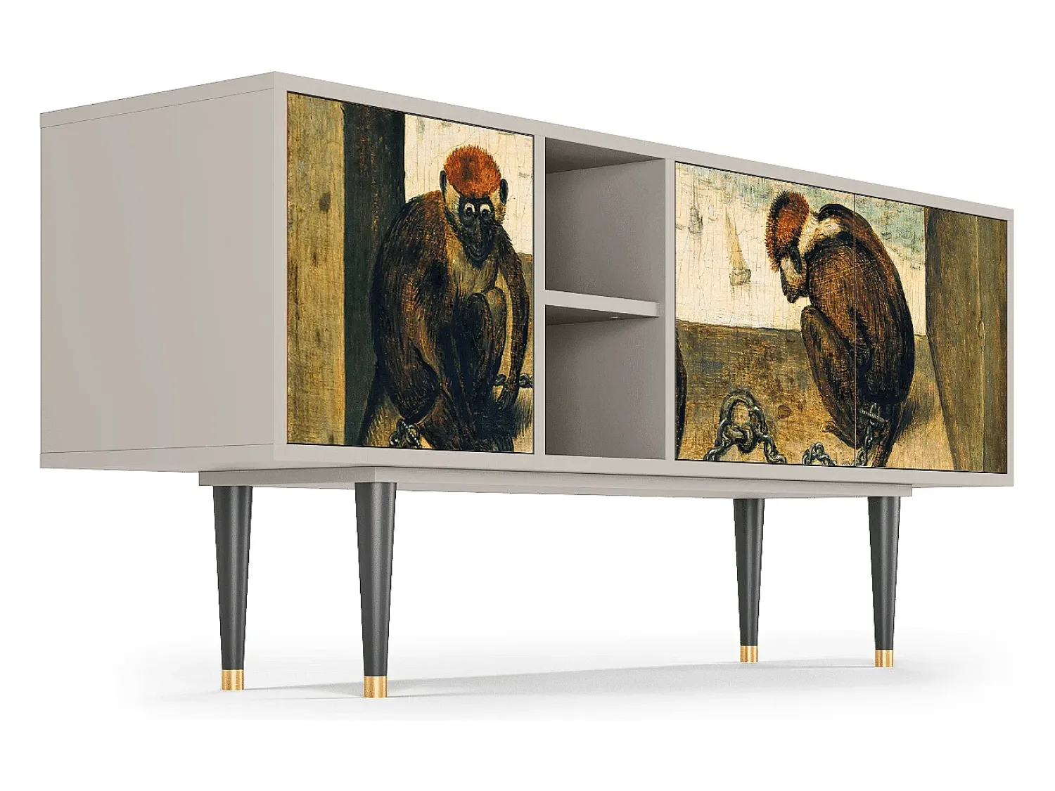Móvel De Tv* Mueble de TV - 150х69х41 cm - T5 - Two Monkeys, Areia Bege