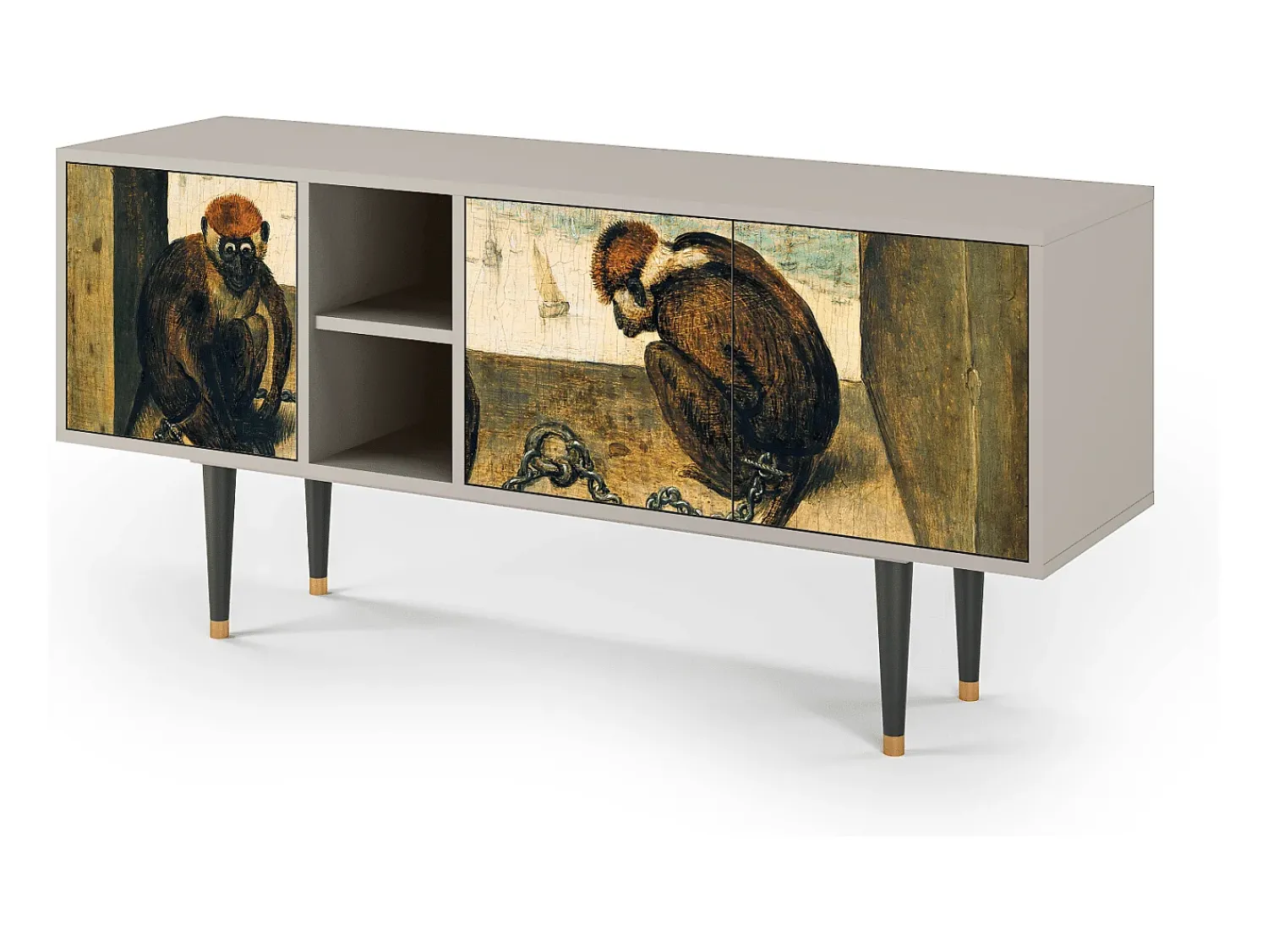 Móvel De Tv* Mueble de TV - 150х69х41 cm - T5 - Two Monkeys, Areia Bege