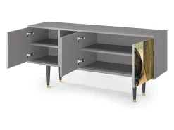 Móvel De Tv* Mueble de TV - 150х69х41 cm - T5 - Two Monkeys, Cinza Cinzento
