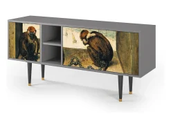 Móvel De Tv* Mueble de TV - 150х69х41 cm - T5 - Two Monkeys, Cinza Cinzento