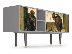 Móvel De Tv* Mueble de TV - 150х69х41 cm - T5 - Two Monkeys, Cinza Cinzento