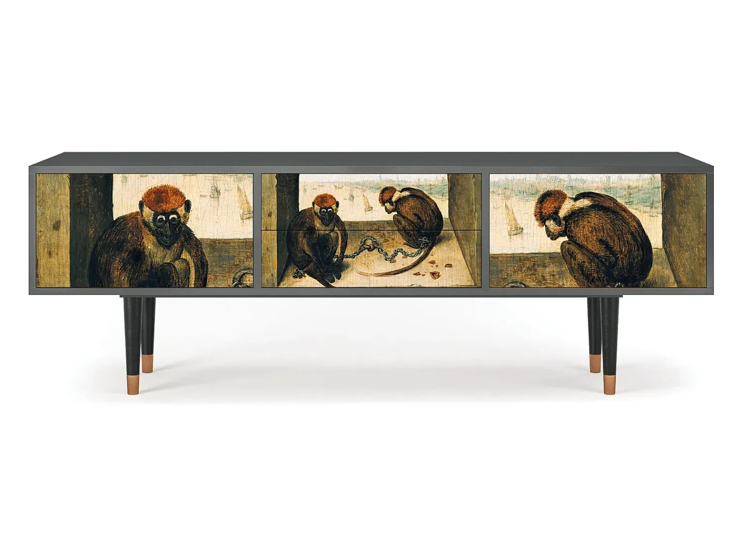 Clearance Mueble de TV - 170х59х48 cm - T4 - Two Monkeys, Antracite Cinza antracite