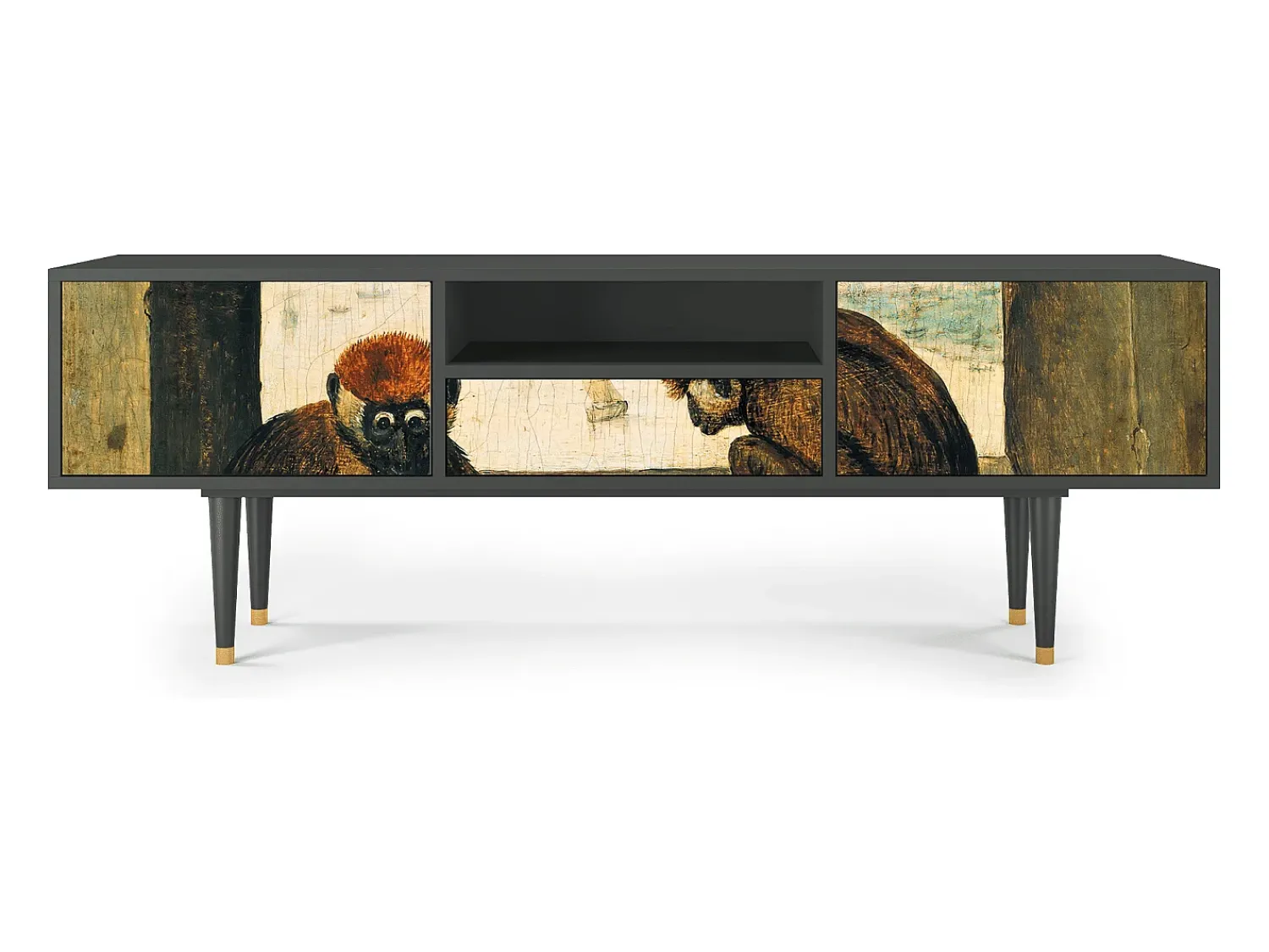 Móvel De Tv| Mueble de TV - 170х59х41 cm - T6 - Two Monkeys, Antracite Cinza antracite
