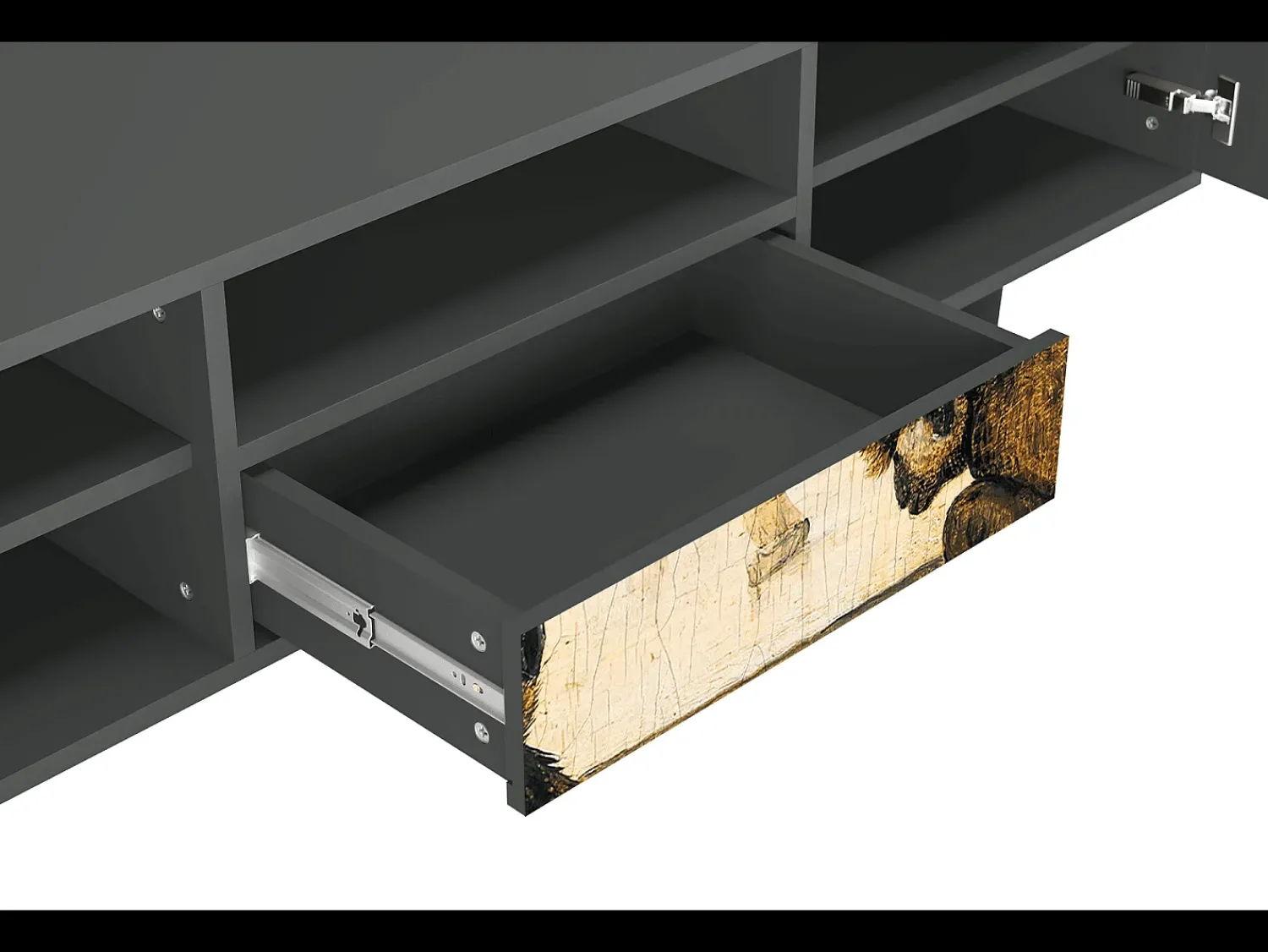 Móvel De Tv| Mueble de TV - 170х59х41 cm - T6 - Two Monkeys, Antracite Cinza antracite