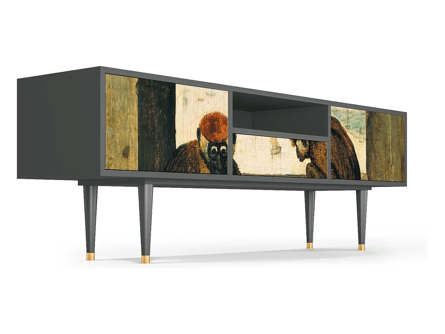Móvel De Tv| Mueble de TV - 170х59х41 cm - T6 - Two Monkeys, Antracite Cinza antracite