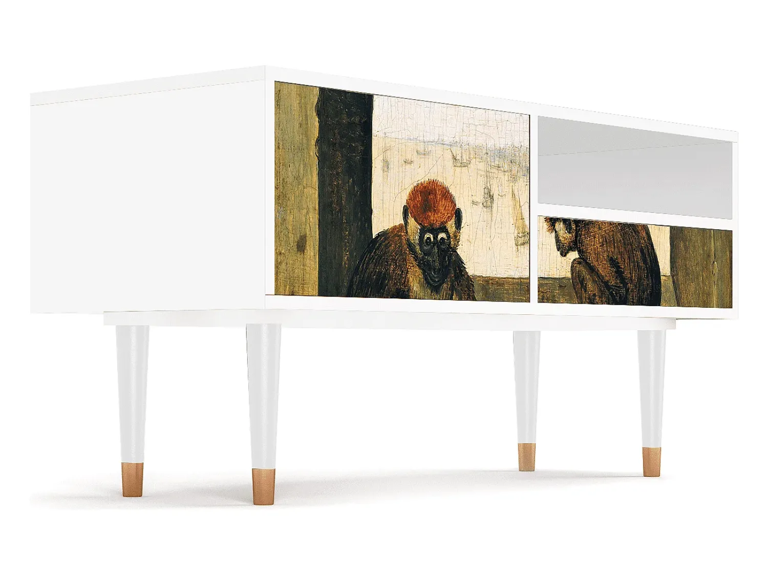 Mueble de TV - 115х59х48 cm - T3 - Two Monkeys, Branco^ Móvel De Tv