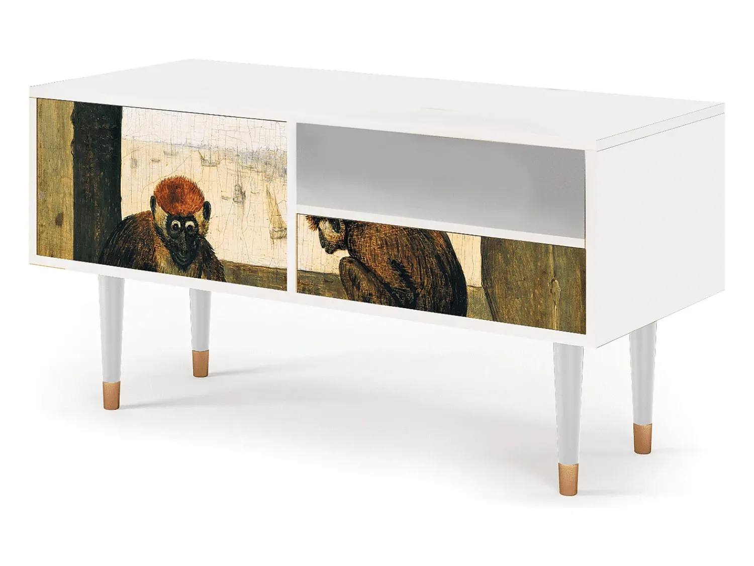 Mueble de TV - 115х59х48 cm - T3 - Two Monkeys, Branco^ Móvel De Tv