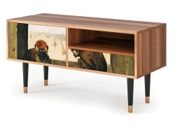 Móvel De Tv* Mueble de TV - 115х59х48 cm - T3 - Two Monkeys, Nogueira Castanho