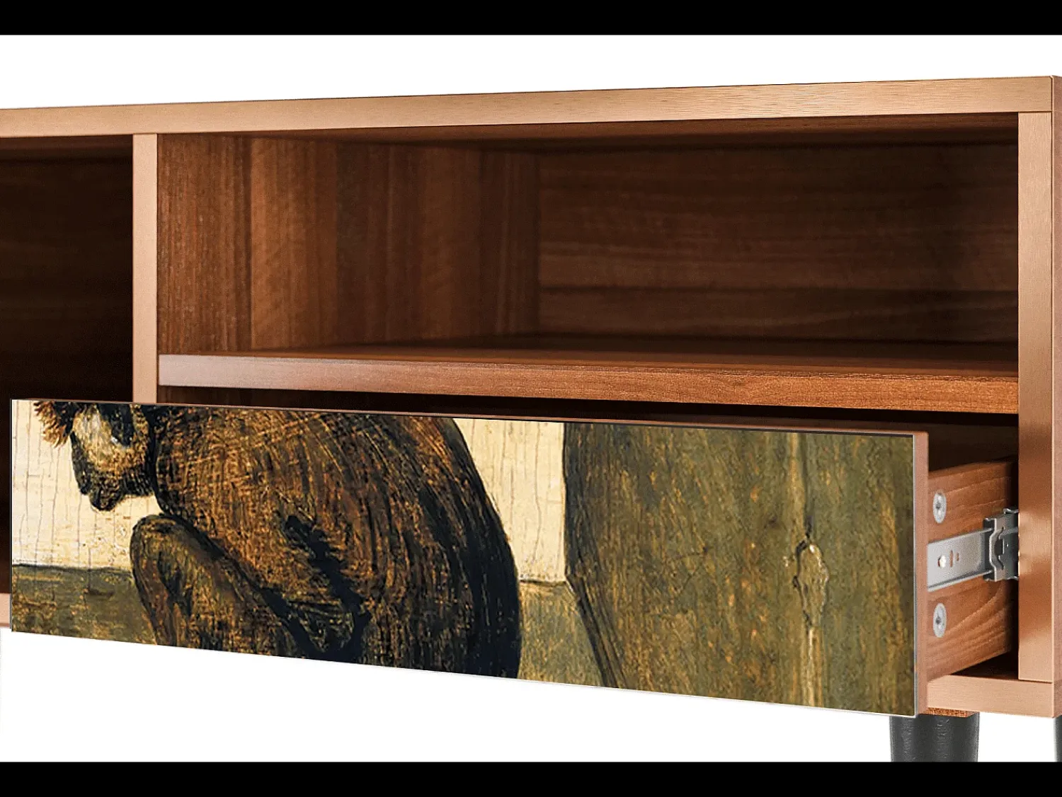 Móvel De Tv* Mueble de TV - 115х59х48 cm - T3 - Two Monkeys, Nogueira Castanho
