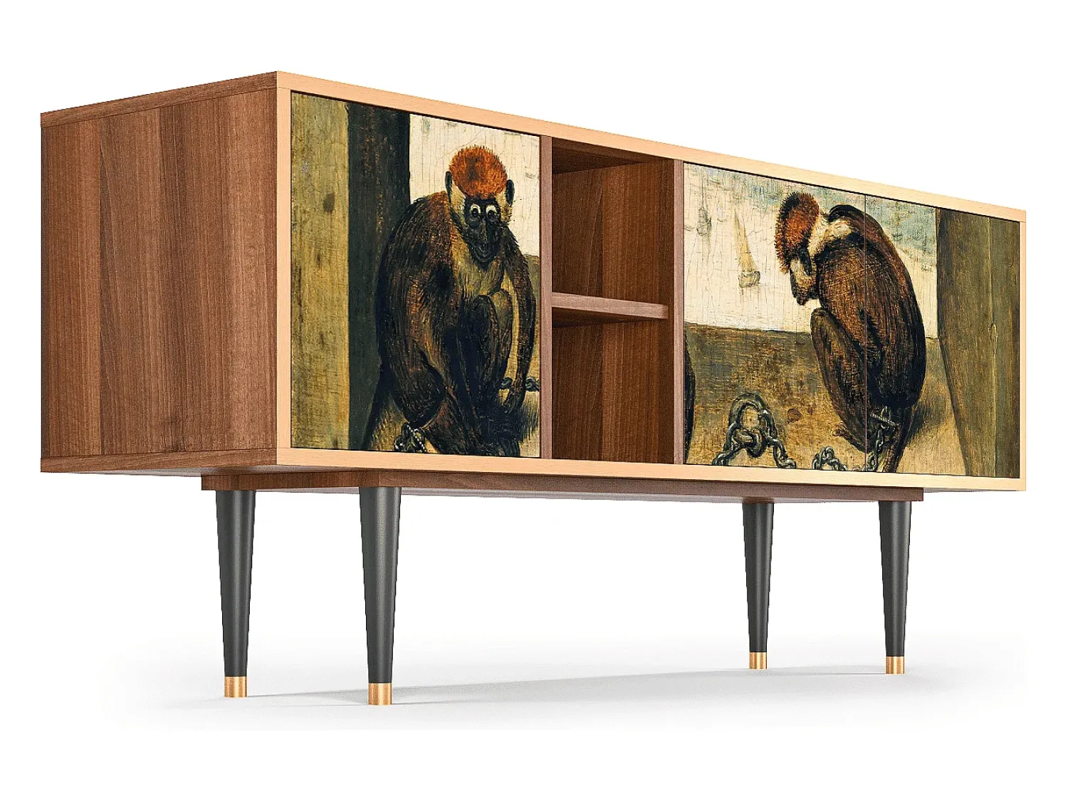 Discount Mueble de TV - 150х69х41 cm - T5 - Two Monkeys, Nogueira Castanho