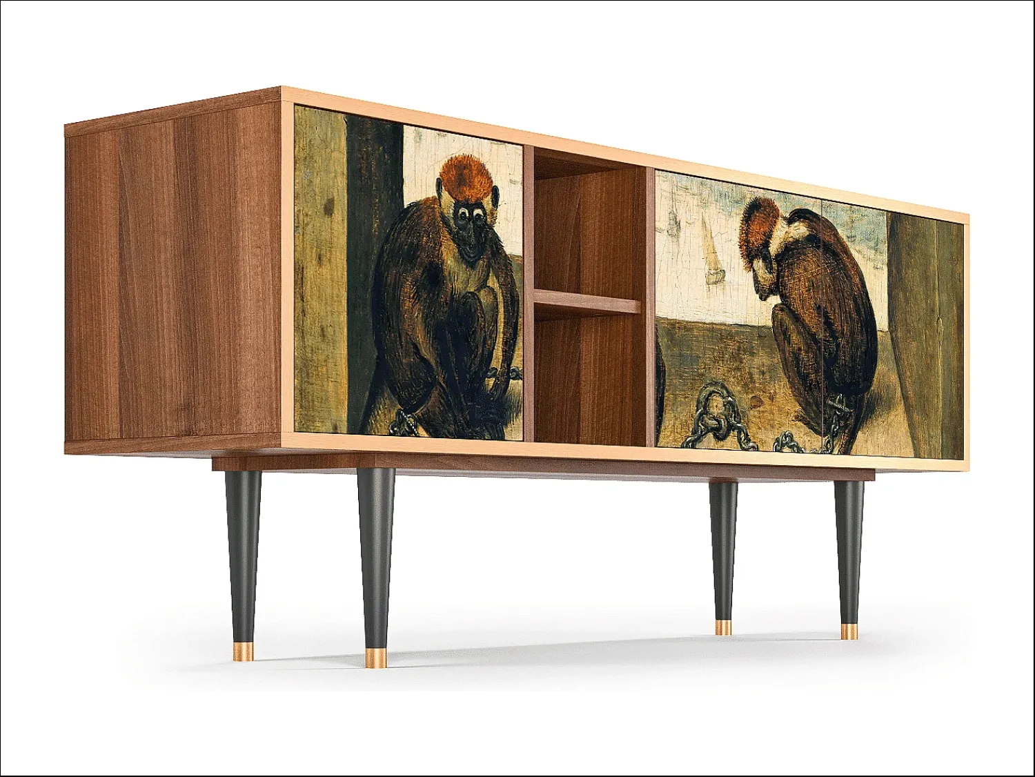 Discount Mueble de TV - 150х69х41 cm - T5 - Two Monkeys, Nogueira Castanho